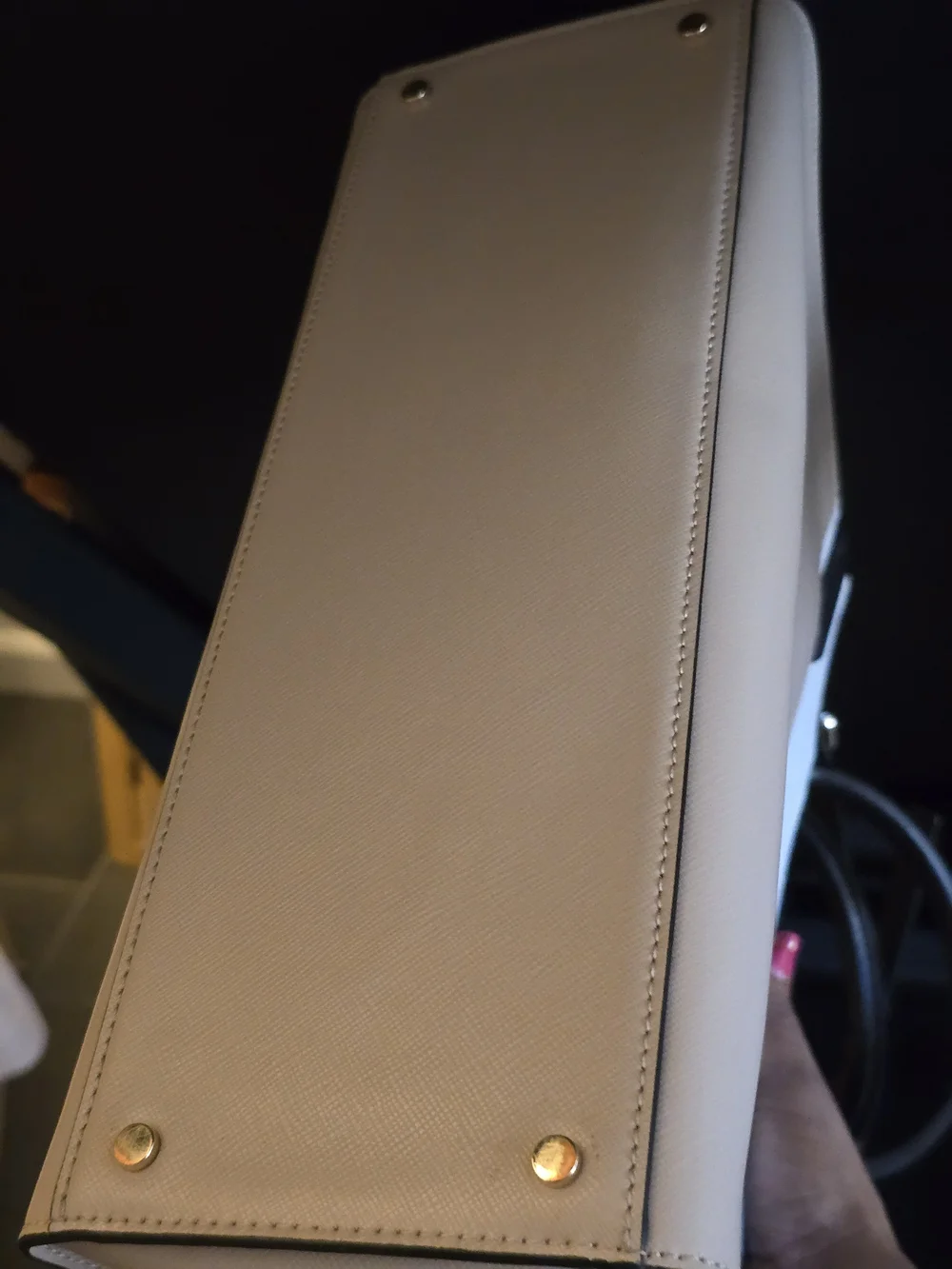 kate spade Two-Tone Leather Tote — Blush & White